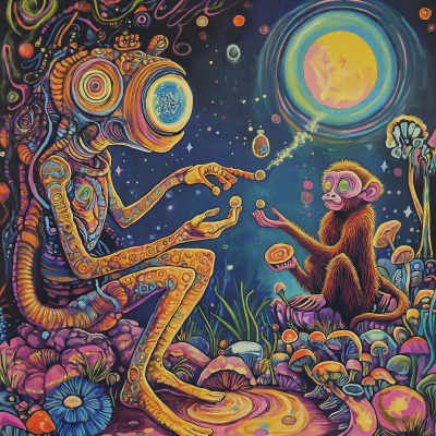 Alien Connection in Mushroom World