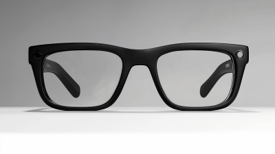 AI Glasses on Grey Background