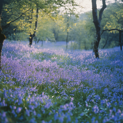 Bluebell Flower Field