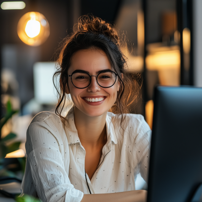 Happy Woman at Work