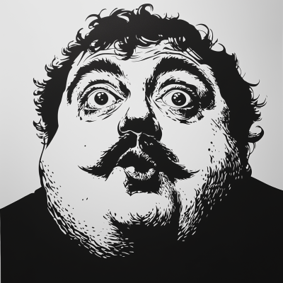 Stencil of an Obese Man