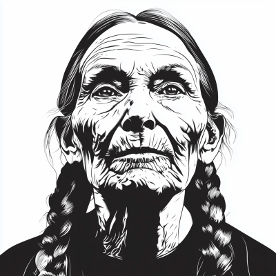Older Woman Stencil