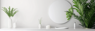 Minimalist Silver White Bathroom