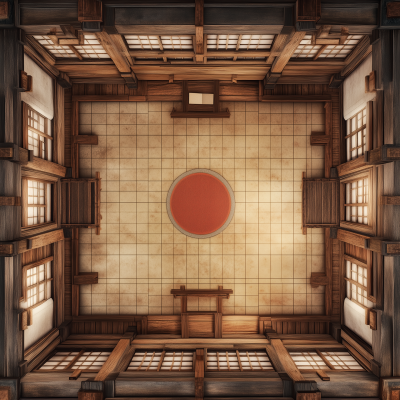 Japanese Tatami Mat Throne Room Battle Map