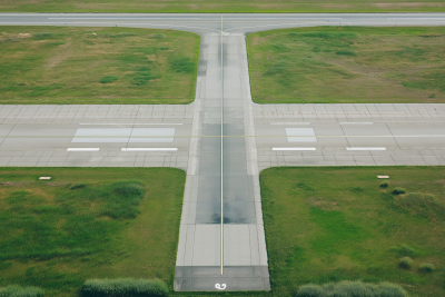 Aerial View of Airport Runway