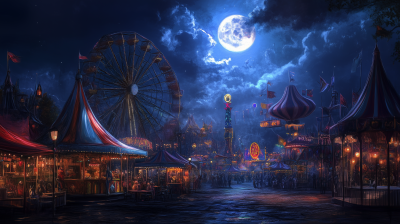 Night Carnival Under the Moon