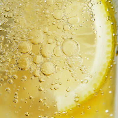 Close Up of Lemonade Bubbles