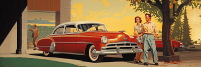 Classic 1950s Car Advertisement