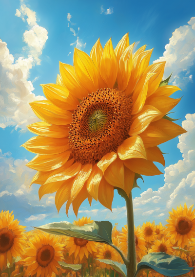 Enlarged Sunflower Petal View