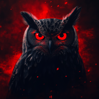 Glowing Owl in Darkness