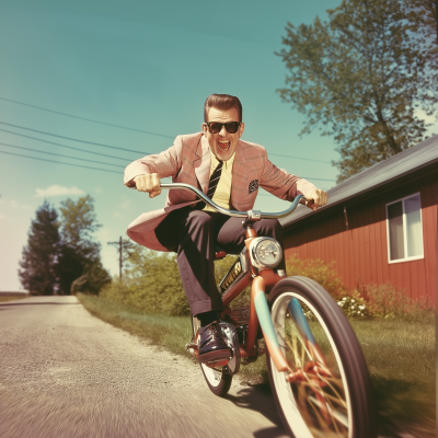 1950s Colorful Bicycle Ride