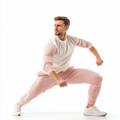 Caucasian Man Doing HIIT Training
