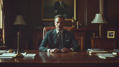 Vintage Government Official at Desk