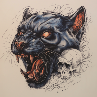 Fine Line Panther Tattoo