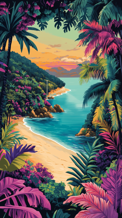 Vintage Jungle Beach