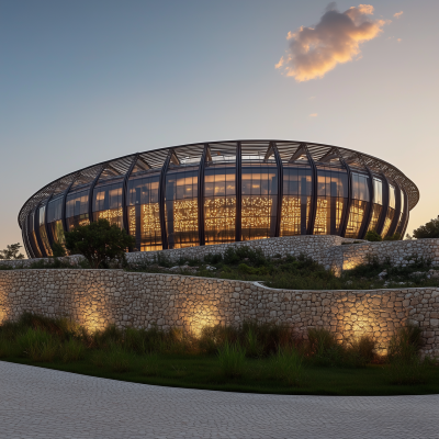 Modern Medieval Soccer Stadium