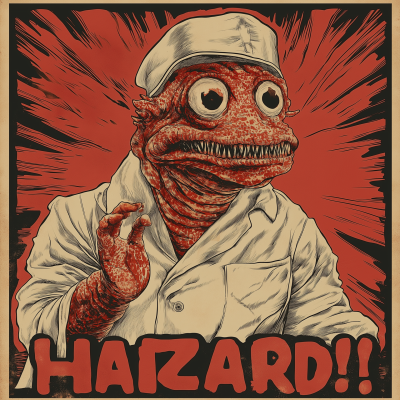 Retro Medical Hazard Warning Poster