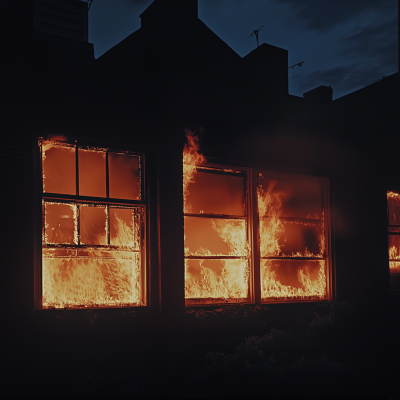 House Fire at Night