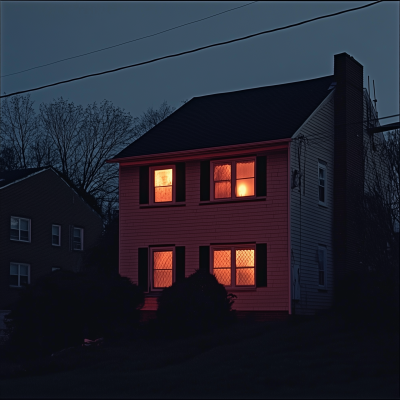 Nighttime House with Light