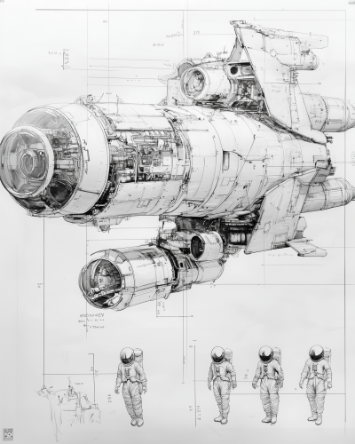 Technical Schematic of Spacecraft