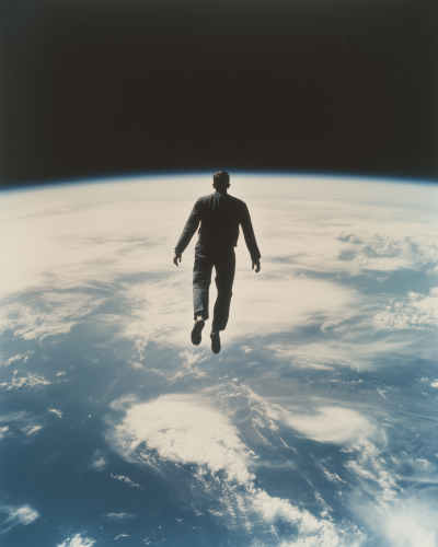 Man Floating in Space