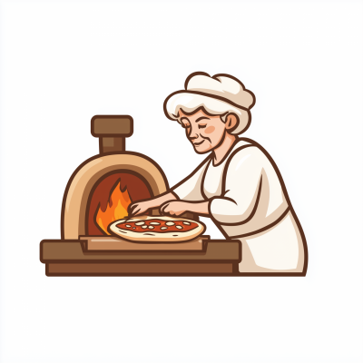 Minimalist Grandmother Pizza Logo