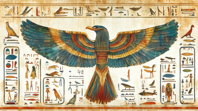 Egyptian Papyrus with Hieroglyphs
