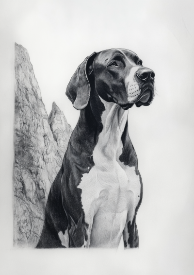 Hokusai Inspired Great Dane Tattoo Design
