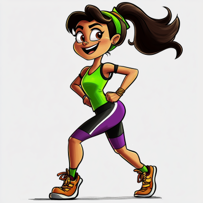 Energetic Girl in Athletic Outfit