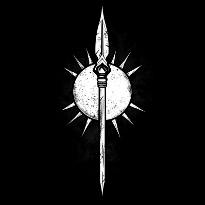 Black and White Spear Logo