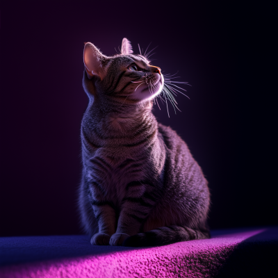 Illuminated Tabby Cat