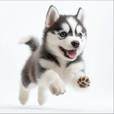 Joyful Siberian Husky Puppy