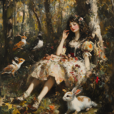 Victorian Forest Scene