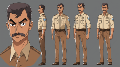 Indian Policeman Character Design