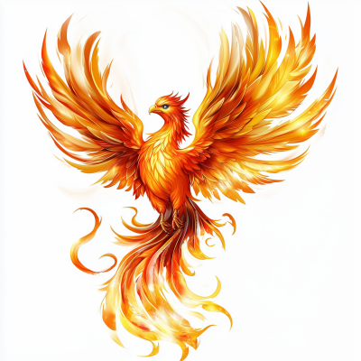 Colorful Phoenix Tattoo Stencil