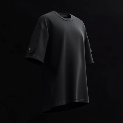 Oversized Black T-Shirt with NFC Tag