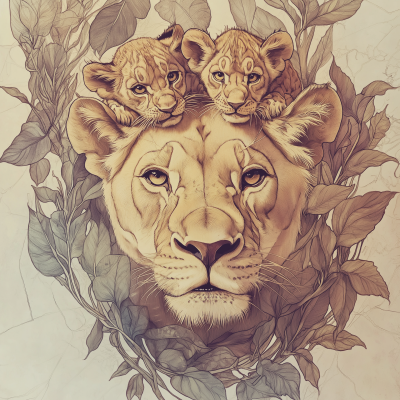 Lioness with Cubs