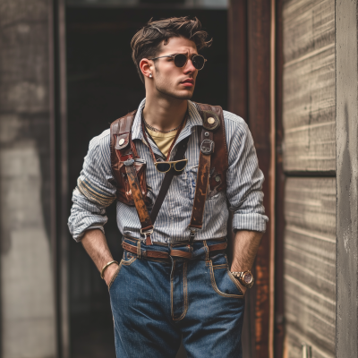 Vintage Man in Retro Style