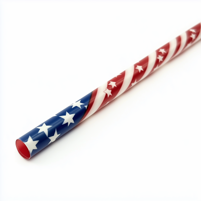 American Flag Straw