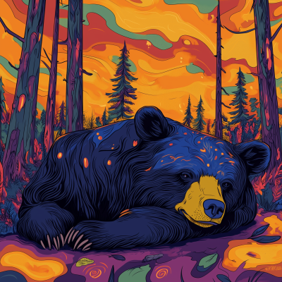 Psychedelic Bear Concert Poster