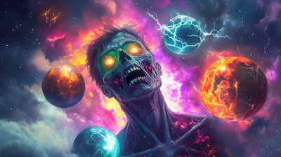 Zombie in a Colorful Nebula