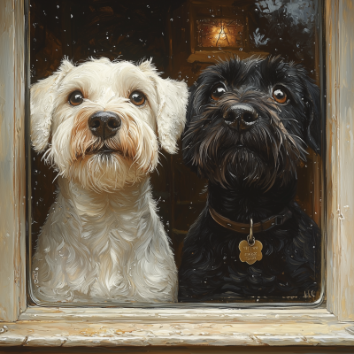 Schnauzers by the Window