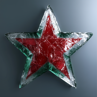 Star on Morocco Flag with Ice