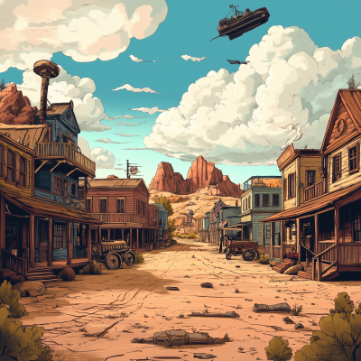 Steampunk Wild West Background