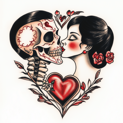 Traditional Valentine’s Day Tattoo Flash Art