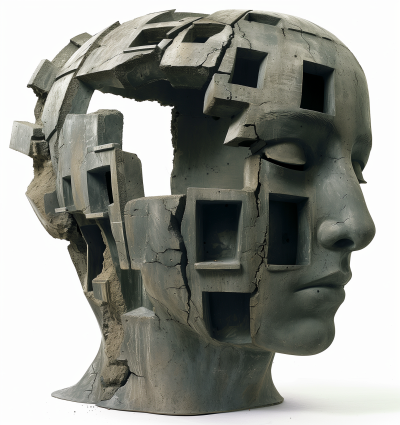 Abstract Sculpture of a Woman’s Head