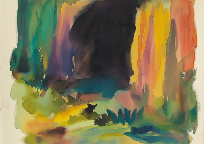 Abstract Landscape Watercolor