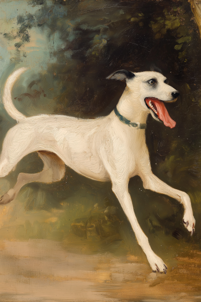 Baroque Greyhound in Woods