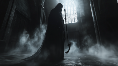 Cloaked Grim Reaper in Shadows