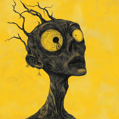 Homunculus on Yellow Background